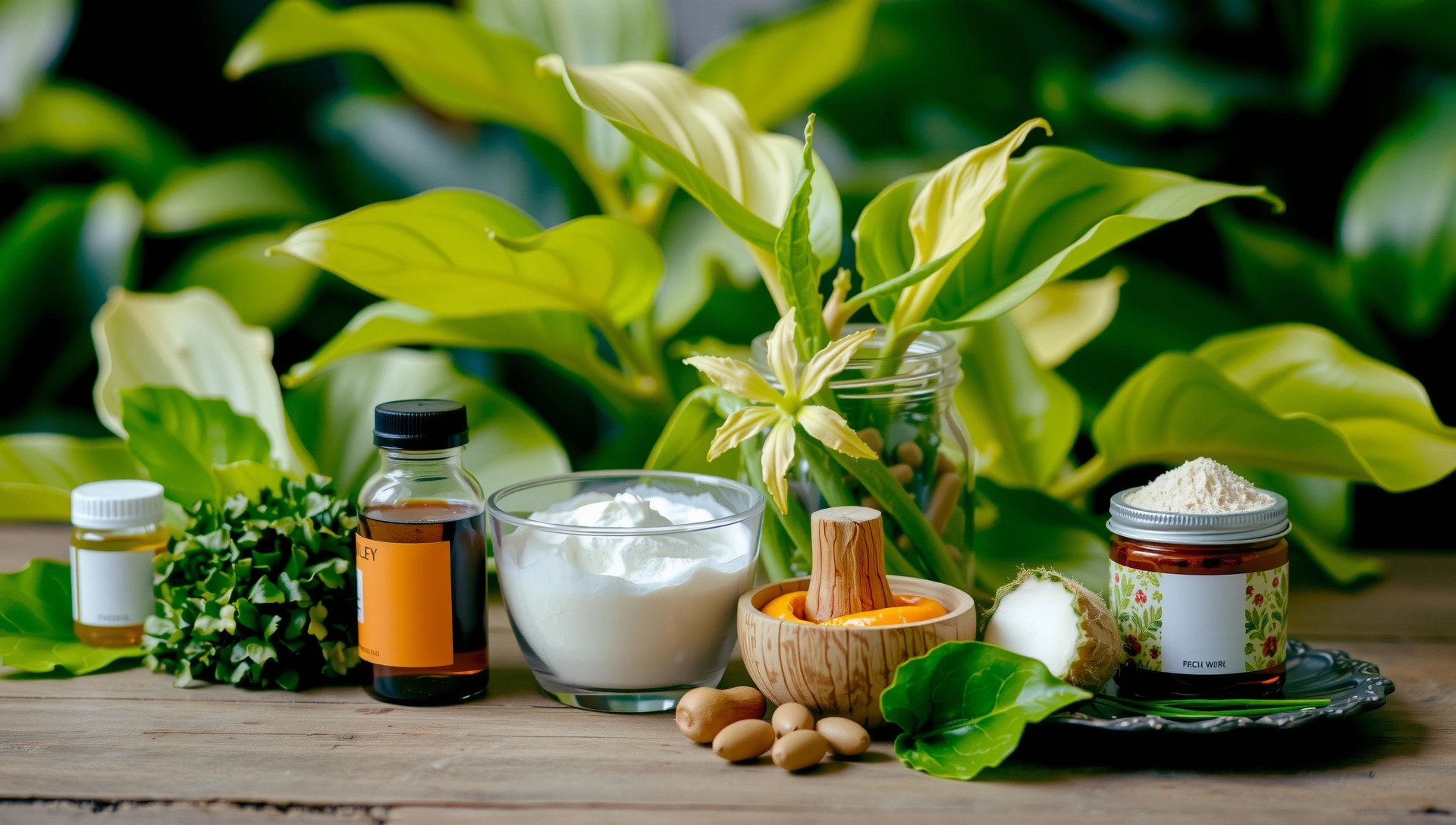 Φωτογραφία με φόντο από φυσικά συστατικά και φυτά, συμβολίζοντας την προστασία και την ιδιωτικότητα.